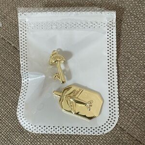 14 k gold plated Gold Mushroom and  airplane Tag charms